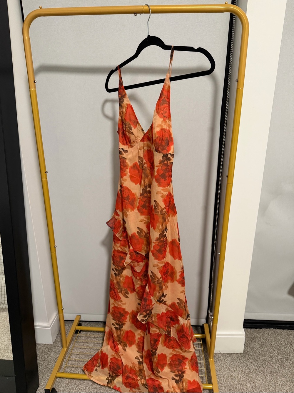 Fashion Nova Fool For You Floral Chiffon Maxi Dress